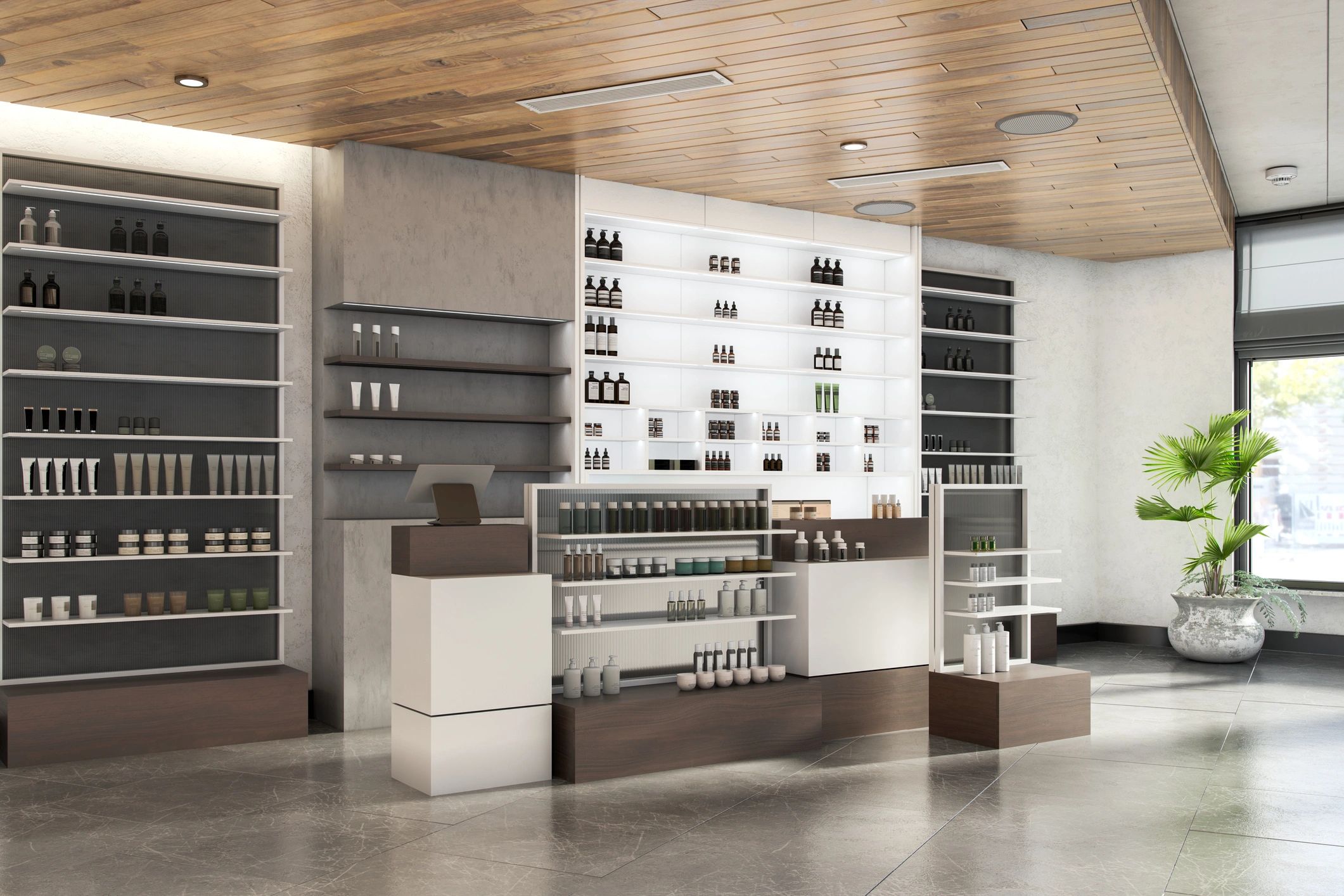 cosmetics products display